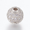 Brass Micro Pave Cubic Zirconia Beads LS-ZIRC-E134-8mm-04P-1