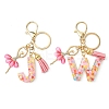 Letter A~Z Transparent Glitter Resin Pendant Keychains KEYC-FZ00024-25-2