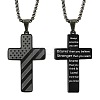 American Flag Bible Cross 304 Stainless Steel Pendant Necklaces for Men FS-WGFCD71-01-1