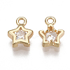 Brass Cubic Zirconia Charms KK-T038-356G-2