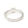 Clear Cubic Zirconia Initial Letter Adjustable Ring RJEW-C052-01P-X-3
