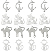 40Pcs 4 Styles 201 Stainless Steel Pendants STAS-YW0002-62P-1