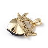 Real 18K Gold Plated Rack Plating Brass Micro Pave Cubic Zirconia Pendants KK-C015-03G-05-3