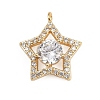 Brass Micro Pave Cubic Zirconia Pendants KK-S339-03G-1