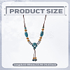 1Pc Alloy & Porcelain Barrel Beaded Tassel Pendant Long Bib Necklaces for Women NJEW-LP0003-07-2