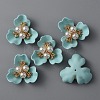 Opaque Resin Imitation Pearl & Crystal Glass Rhinestone Cabochons RESI-WH0035-26D-1