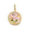 Brass Micro Pave Cubic Zirconia & Enamel Pendants KK-R222-11G-01-1