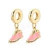 Brass Micro Pave Clear Cubic Zirconia and Enamel European Dangle Charms KK-T079-69G-1
