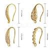 4 Pairs 4 Style Brass Micro Pave Clear Cubic Zirconia Earring Hooks KK-SZ0004-62-2