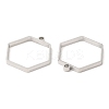 Non-Tarnish 304 Stainless Steel Open Back Bezel Hexagon Pendants STAS-Z040-12P-2