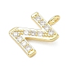 Brass Micro Pave Clear Cubic Zirconia Pendants KK-I476-01G-Z-2