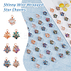 70Pcs 7 Colors Copper Wire Wrapped Electroplate Glass Pendants PALLOY-FH00028-4