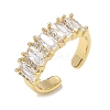 Brass Micro Pave Cubic Zirconia Cuff Open Rings for Women RJEW-L343-16G-04-4
