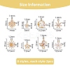 16Pcs 8 Styles Brass Micro Pave Cubic Zirconia Pendants KK-DC0002-83-5