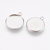 Tarnish Resistant 304 Stainless Steel Pendant Cabochon Settings X-STAS-F167-11P-2