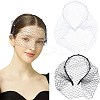 2Pcs 2 Colors Bridal Pearl Mesh Veil Cloth Hair Bands MRMJ-GF0001-50B-1