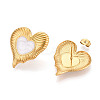 Heart 304 Stainless Steel Enamel Stud Earrings EJEW-T047-20G-2