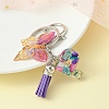 Resin Letter & Acrylic Butterfly Charms Keychain KEYC-YW00001-16-1