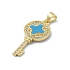 Brass Micro Pave Clear Cubic Zirconia Pendants KK-A221-03C-G-2