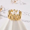 Letter X 304 Stainless Steel Open Cuff Rings RJEW-R014-02G-03-2