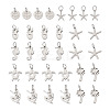 32pcs 8 Style Rack Plating Alloy Pendants FIND-EL0001-04-2