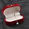 Ion Plating(IP) 304 Stainless Steel & White Plastic Pearl Round & Oval Pendant Necklaces for Women NJEW-P320-17G-3