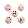 Printed Wood European Beads WOOD-G022-06I-1