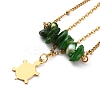 Dyed Natural Shell Chips Charms Anklet AJEW-G049-01G-02-3