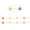 Colorful Cat Eye Flat Round & Plastic Pearl Beaded Chains CHC-G017-13G-1-2