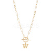 304 Stainless Steel Letter Pendant Necklaces NJEW-LP0001-52W-G-1