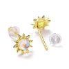 925 Sterling Silver Sunflower Stud Earring Findings LS-EJEW-M202-03G-2