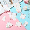 120Pcs 4 Styles Flower Printed White Cardboard Necklace & Earring Display Cards CDIS-YW0001-14-2