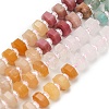 Natural Rhodonite & Yellow Aventurine & Rose Quartz & Amazonite & Lemon Jade & Strawberry Quartz & Green Aventurine Beads Strands G-G317-A01-3x6mm-2
