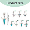 14Pcs 7 Styles Cattle Head Alloy & Synthetic Turquoise Zipper Sliders HJEW-TAC0102-3