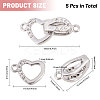 5 Sets Brass Micro Pave Clear Cubic Zirconia Fold Over Clasps KK-CA0002-67P-2