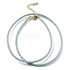 Polyester Cord Braided Necklace Makings MAK-L043-03G-02-1