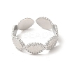 Non-Tarnish 304 Stainless Steel Horse Eye Open Cuff Ring for Women RJEW-E063-26P-2