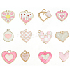 48Pcs 12 Styles Alloy Enamel Pendants ENAM-SC0007-73-7