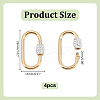 4Pcs 304 Stainless Steel Screw Carabiner Lock Charms STAS-HY0001-94-3
