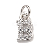 Initial Letter Brass with Cubic Zirconia Charms KK-Q814-26B-P-1