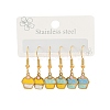 Ocean Series 304 Stainless Steel Enamel Dangle Earrings EJEW-K017-01A-G-4