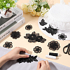30Pcs 10 Style Flower/Leaf Organza Embroidery Sew on Appliques PATC-GF0001-28-6