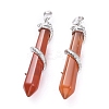 Natural Carnelian/Red Agate Big Pointed Pendants G-F696-B07-2