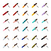 30Pcs 15 Colors Walnut Wood Star Stud Earrings EJEW-FW0001-02-2