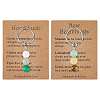 2Pcs 2 Styles Alloy with Gemstone Beads and Iron Keychains KEYC-FH0001-63-1