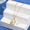 Brass Clear Cubic Zirconia Pendant Necklaces for Women NJEW-B121-01G-02-2