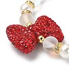 3Pcs 3 Color Synthetic Moonstone & Hematite & Plastic Pearl Beaded Stretch Bracelets Set BJEW-JB09507-4