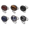 Oval Natural Gemstone Finger Rings RJEW-M062-02P-18-2
