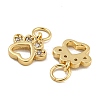 Rack Plating Brass Micro Pave Clear Cubic Zirconia Charms KK-U030-07G-2
