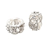 Column Brass Micro Pave Cubic Zirconia European Beads KK-L230-08S-1